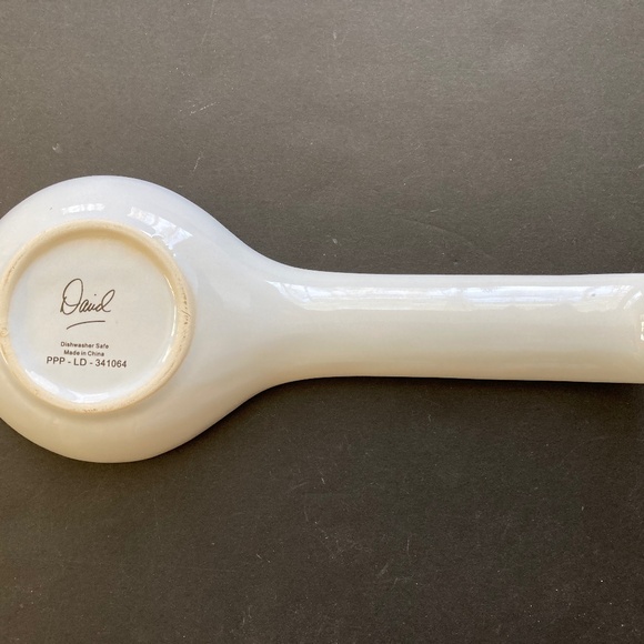 in the kitchen with DAVID/Happy Dance! White Utensil Crock & Spoon Rest/NEW!!! - Picture 6 of 6
